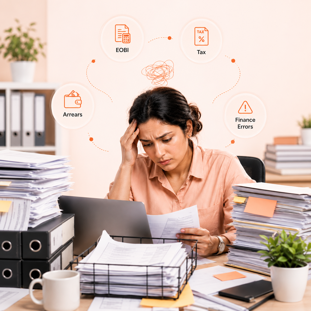Manual payroll processing problems with salary processing tax deductions allowances EOBI provident fund and payslip errors