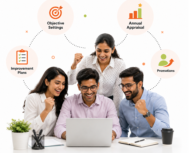 Trackk employee performance management dashboard with goals appraisals and scorecards