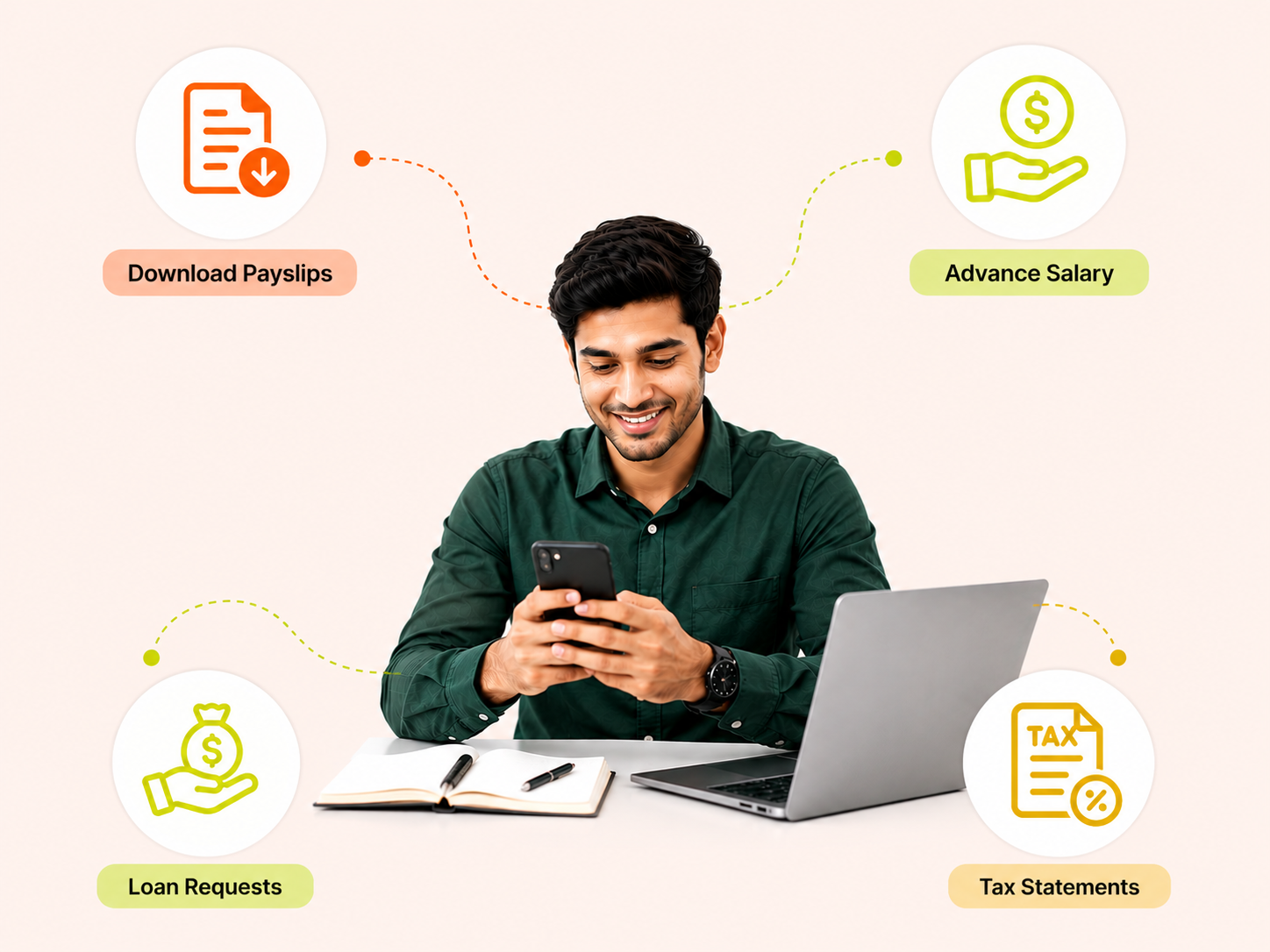 Trackk employee portal software for payslip download salary advances loans and tax statements
